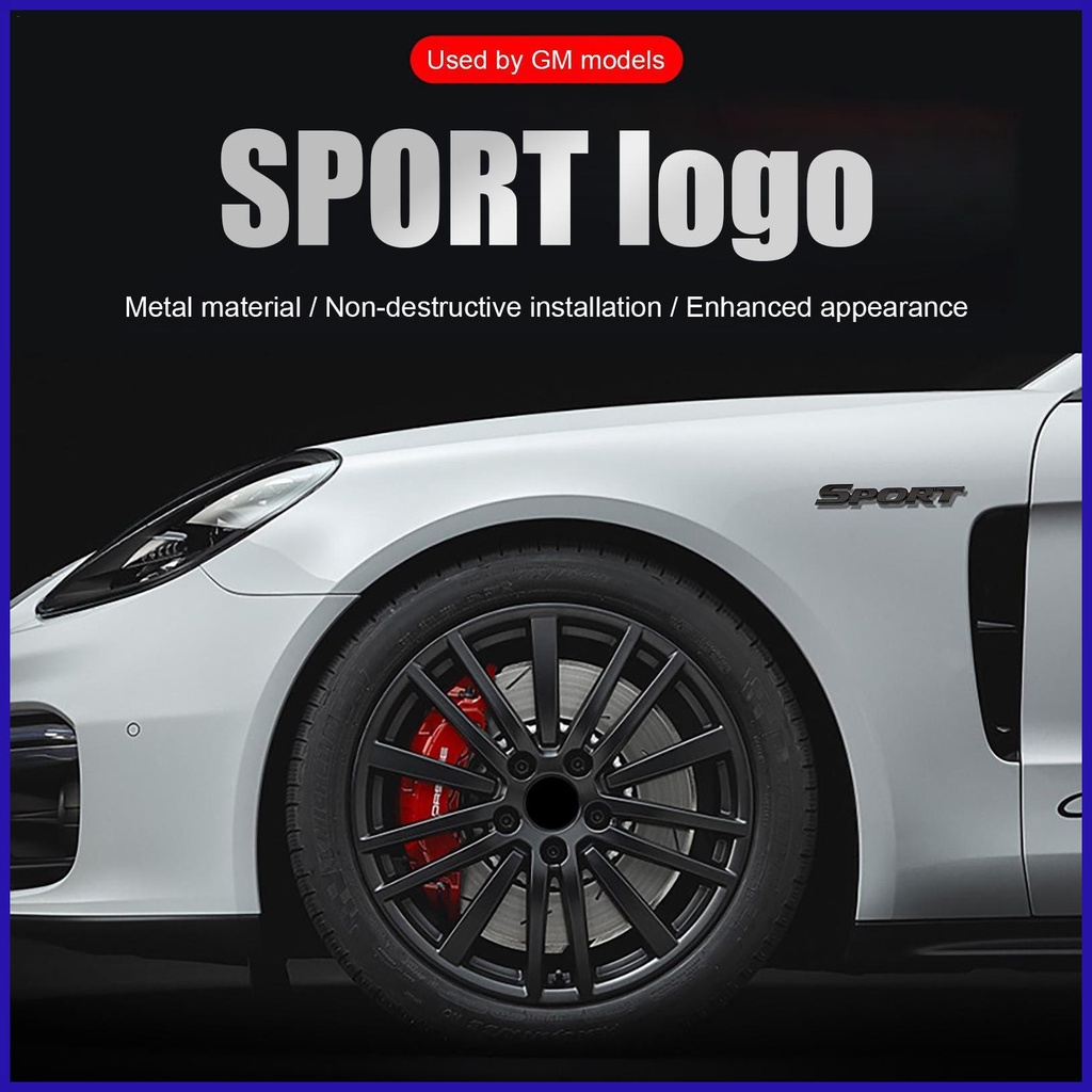 FENDER Miếng Dán logo 3d Bằng Kim Loại In Chữ sport Trang Trí Xe Hơi