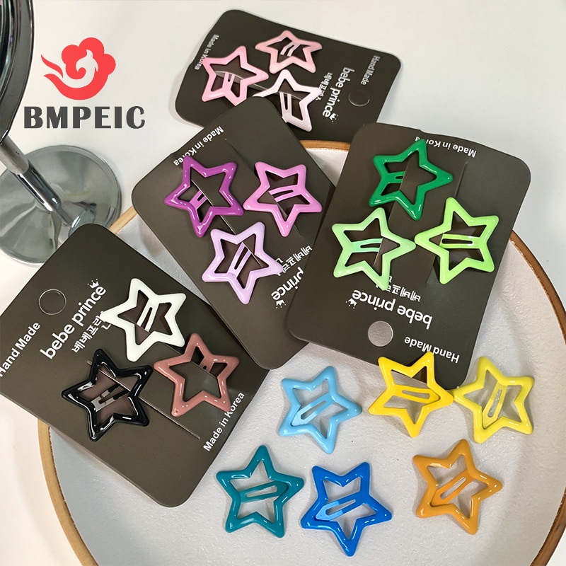 Set 3 Kẹp Tóc bb y2k Hình Ngôi Sao Nhiều Màu Sắc Dễ Thương Cho Nữ Mới