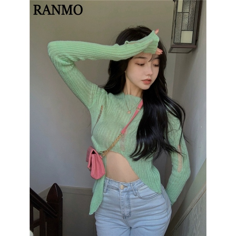 RANMO Áo Len áo khoác cardigan Trendy Casual hàn quốc Fashion WMY2392SUP38Z230921