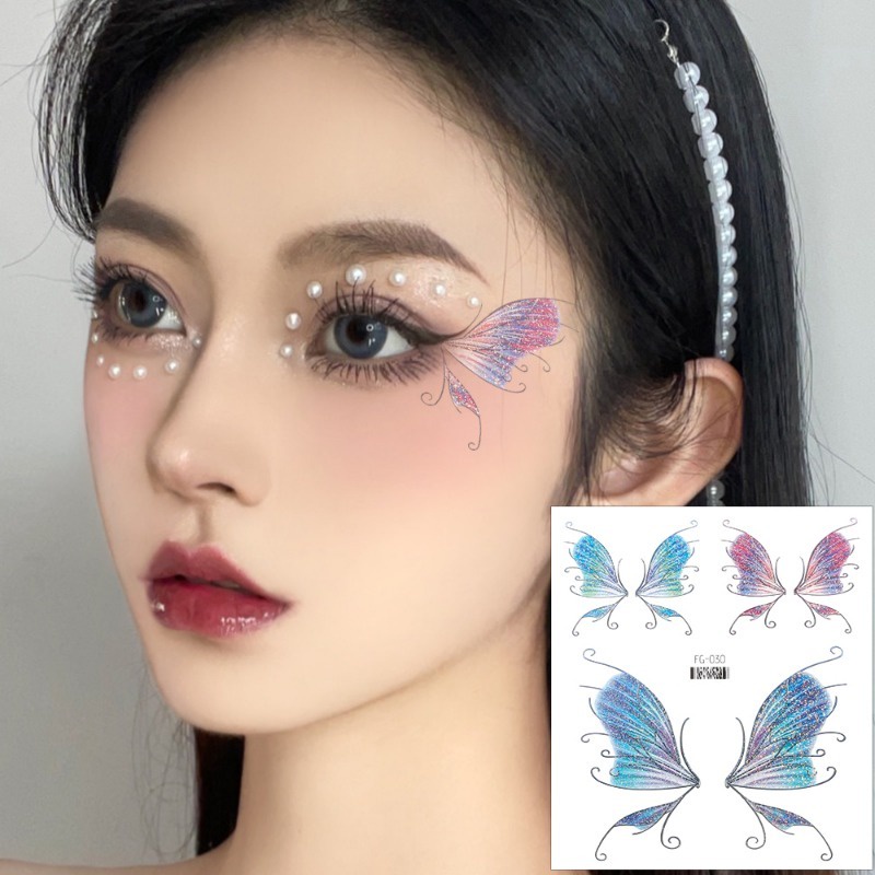 Hình Xăm Dán Tạm Thời Hình Cánh Bướm 3d Lấp Lánh Cho Nữ / Lễ Hội