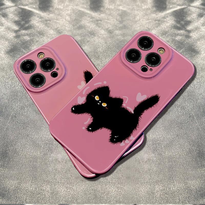 Ốp Điện Thoại Họa Tiết Chú Mèo Đen Dễ Thương Cho Iphone 15 14 13Pro 12 / 11 Xsmax xr / 7 / 8p