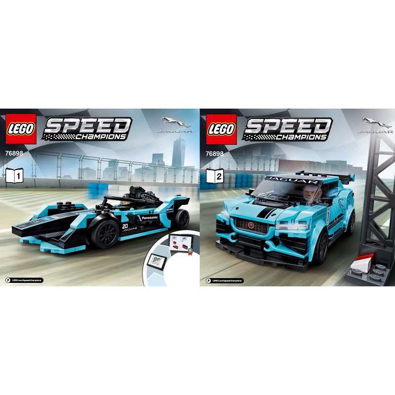 Lego Speed Champions 76898 - Bộ xếp hình Lego Xe Formula E Panasonic Jaguar Racing GEN2 & I-PACE eTROPHY