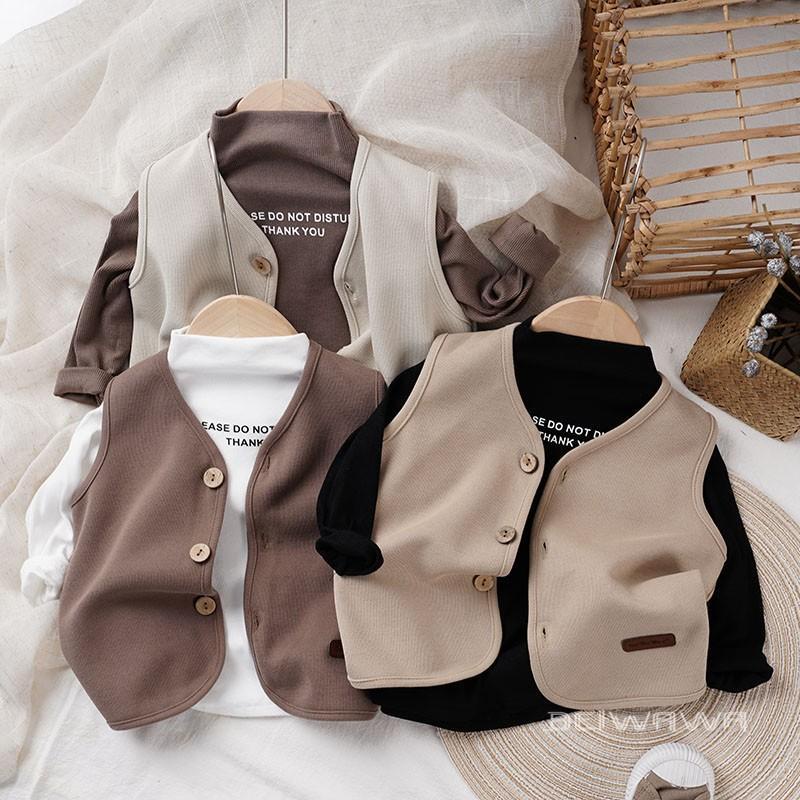Hàng Mới Về Mới Áo Ghi Lê Không Tay Màu Trơn Dễ Phối Đồ Cho Bé Trai