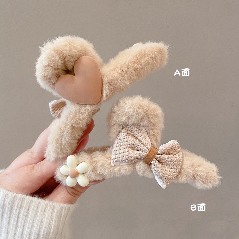 Mới Kẹp Tóc Hình Nơ / Bông Hoa Hai Mặt Dễ Thương Thời Trang Cho Nữ