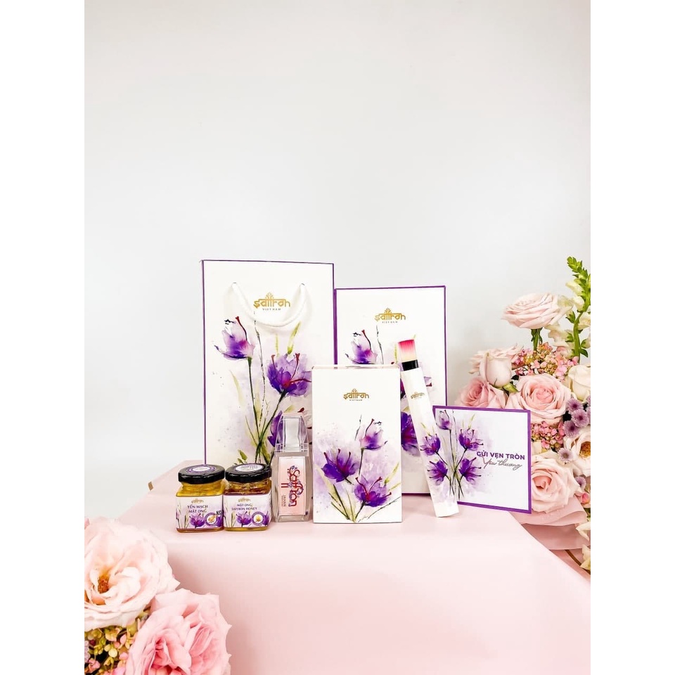 Set quà tặng người thương Nhụy hoa nghệ tây kèm Saffron ngâm mật ong Thương hiệu Saffron VietNam