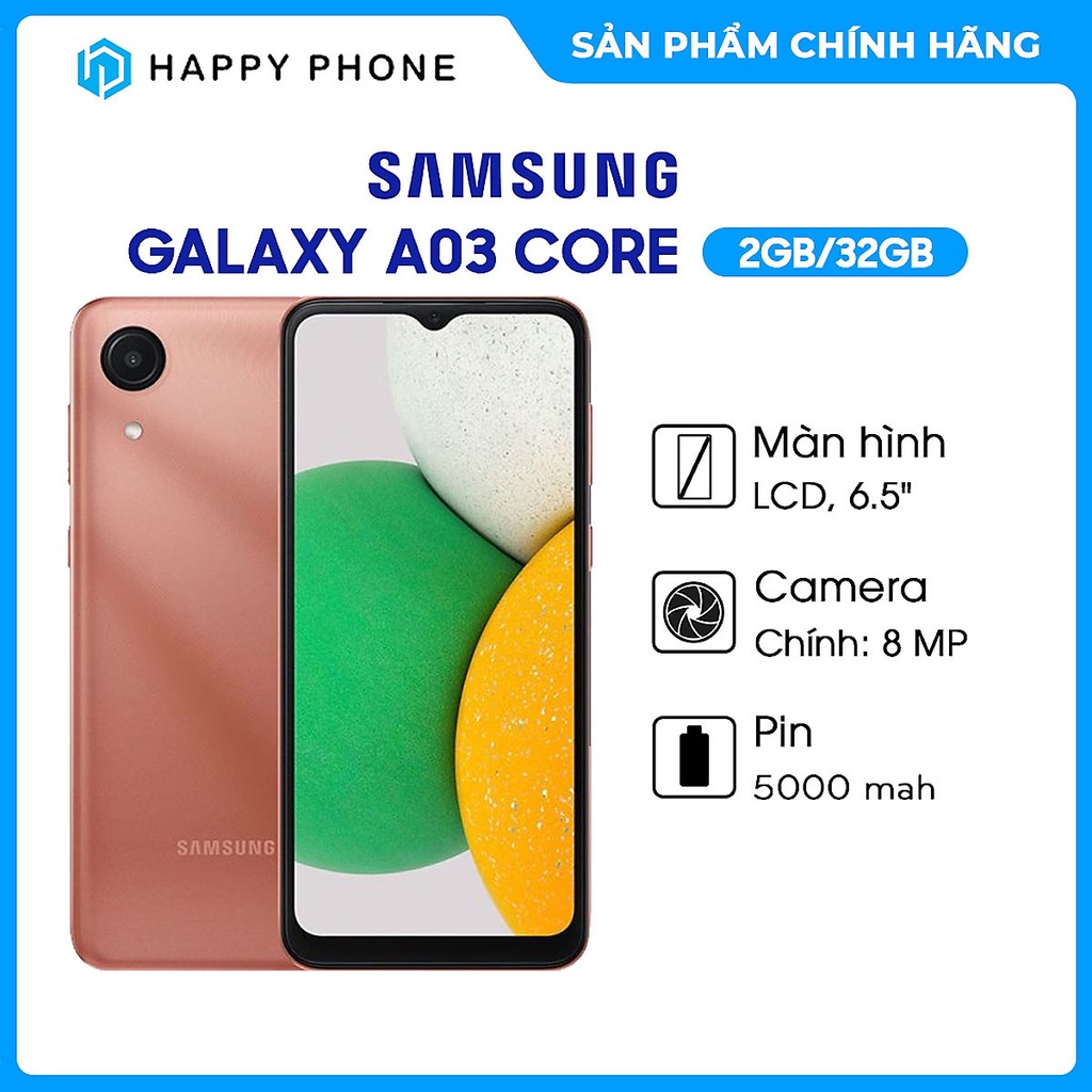 Điện thoại Samsung Galaxy A03 Core  - Hàng chính hãng - ĐÃ KÍCH HOẠT BẢO HÀNH ĐIỆN TỬ