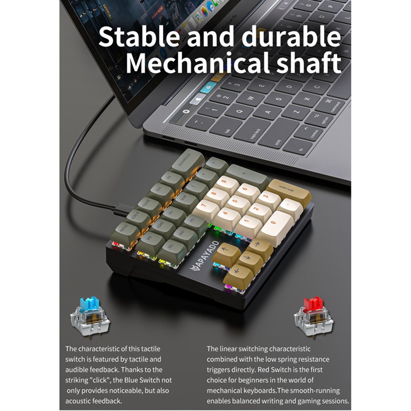 Bàn Phím Cơ apayado 33 Phím Có Đèn Nhiều Màu