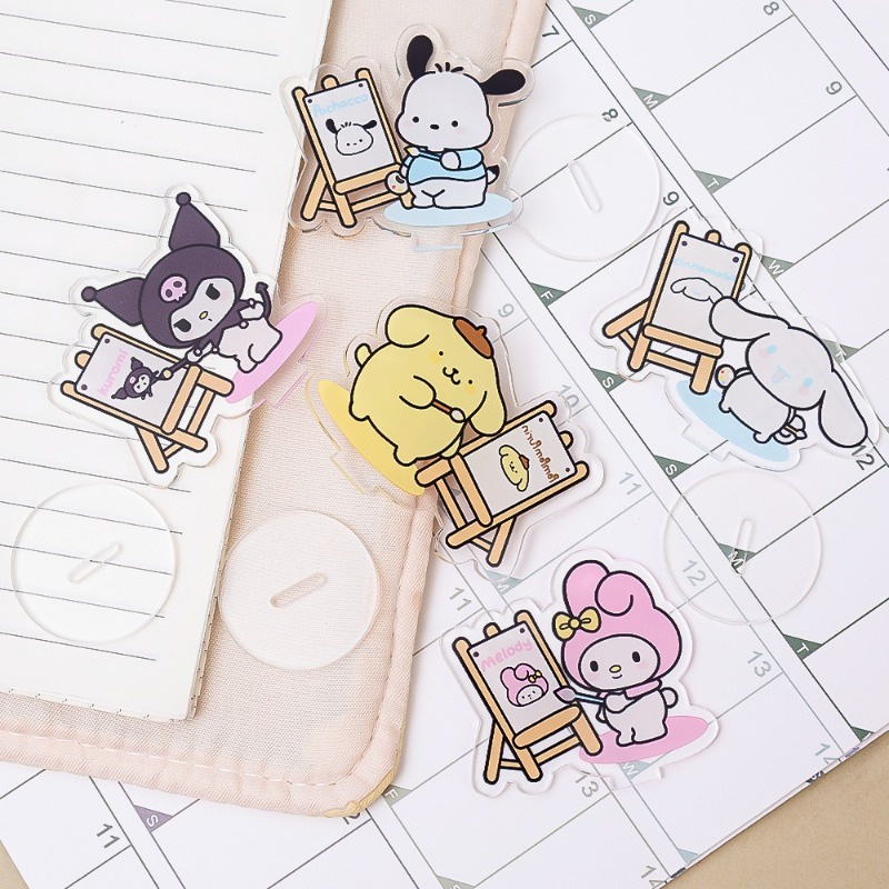 Kẹp Giấy Ghi Chú Hình sanrio kuromi mymelody cinnamoroll Sáng Tạo Vui Nhộn Bằng acrylic