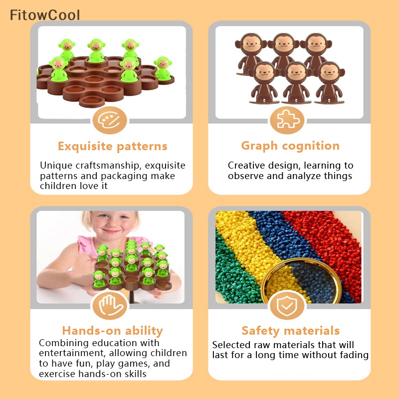 Fcvn Bộ Trò Chơi Gia Đình Khỉ Cân Bằng pinata mini Làm Quà Tặng Sinh Nhật Cho Bé Sơ Sinh qdd