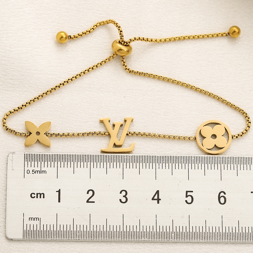 Vòng Tay louis vuitton Bằng Thép Titan Khắc Chữ lv monogram