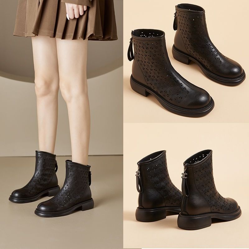 Unky Giày Bốt martin Đế Dày Mũi Tròn Thời Trang Mùa Hè 2023 Phong Cách retro