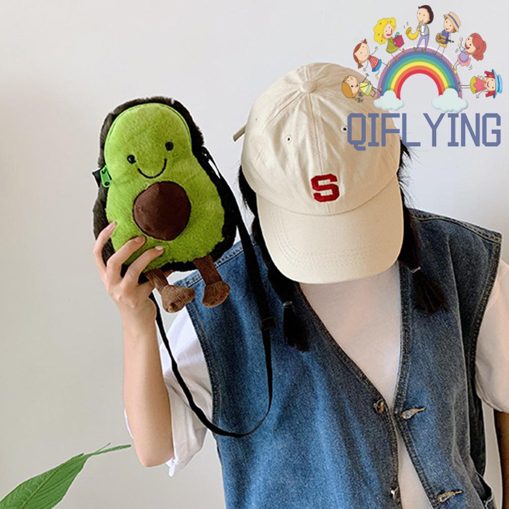 Túi Đeo Chéo Đựng Điện Thoại Hình Trái Bơ Hoạt Hình Dễ Thương Giản Dị Dành Cho Bạn Nữ