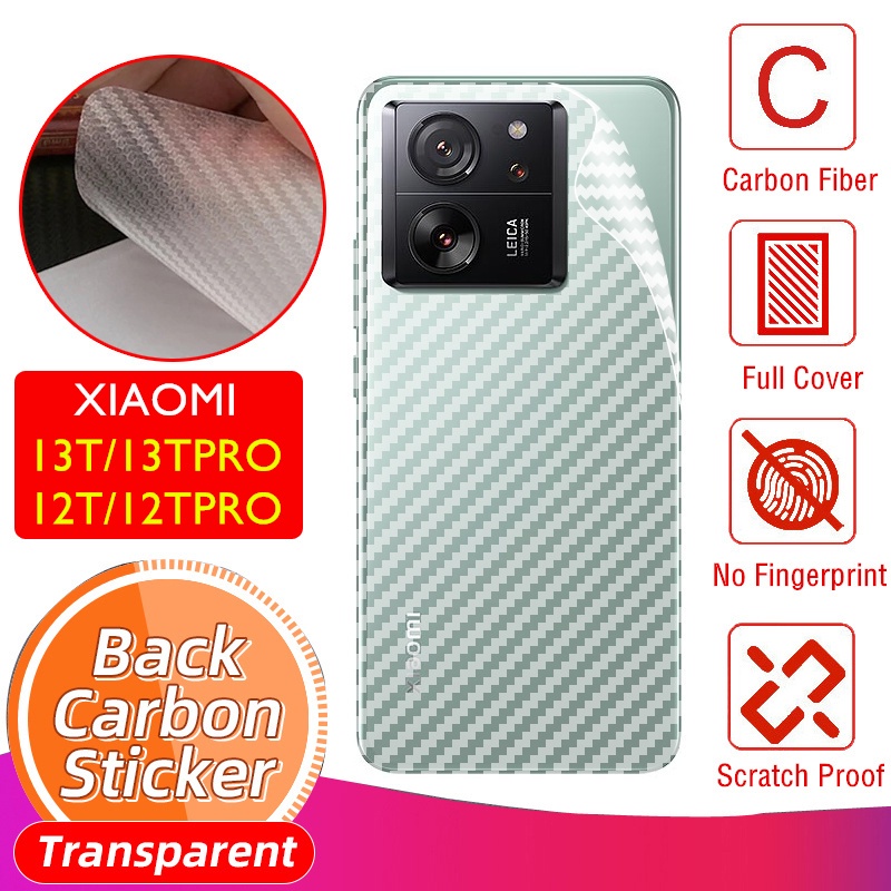 Miếng Dán Mặt Lưng Nhám Sợi carbon Mềm Trong Suốt Chống Trầy Cho xiaomi 13t pro 5g 2023 mi13t 13tpro mi 13t