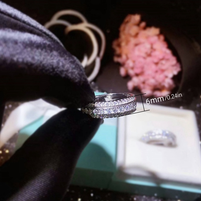 Nhẫn Đính Đá Zircon Lấp Lánh Sang Trọng Cho Nữ