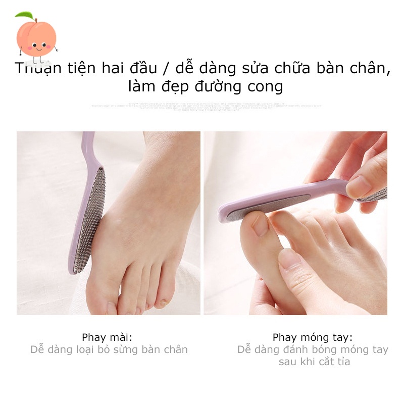 Cây Chà Gót Chân Tẩy Tế Bào Chết 2in1 inox - PEACH