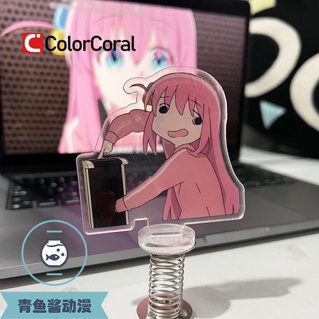 Móc Khóa Đồ trang trí Nhân Vật Nữ Goto Hitori Bocchi The Rock Đứng Bằng Acrylic Trưng Bày