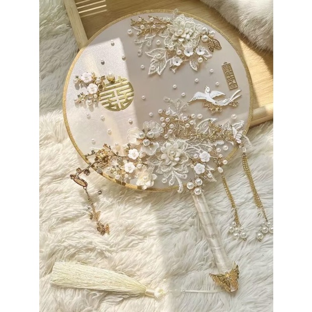 Quạt Cầm Tay handmade Phong Cách Trung Hoa Cho Đám Cưới / Sinh Nhật