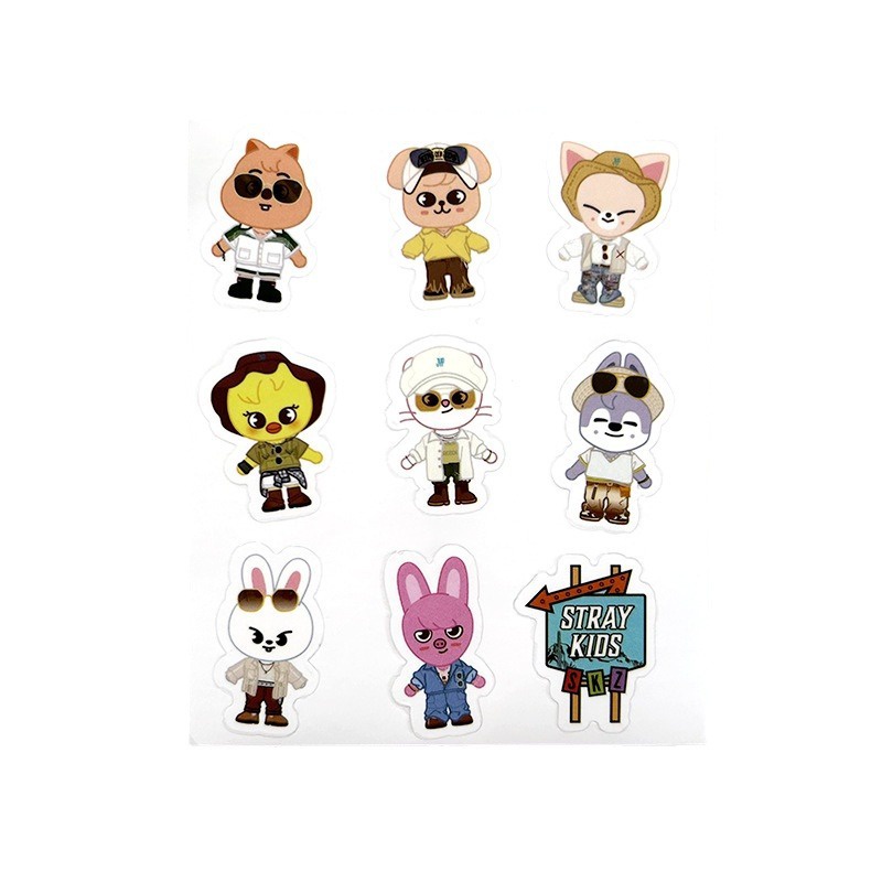 Sticker Dán Trang Trí Sổ Tay Bằng pvc Trong Suốt Chống Nước Hình kpop straykids 5-star dome tour 2023