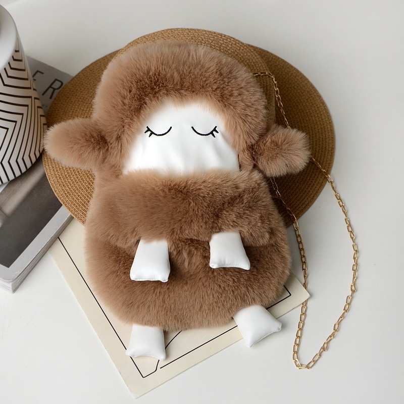 BEIBAOBAO Túi Đeo Chéo Hình Cừu Nhồi Bông Dễ Thương Đựng Điện Thoại Đa Năng Phong Cách Hàn Quốc Cho Nữ