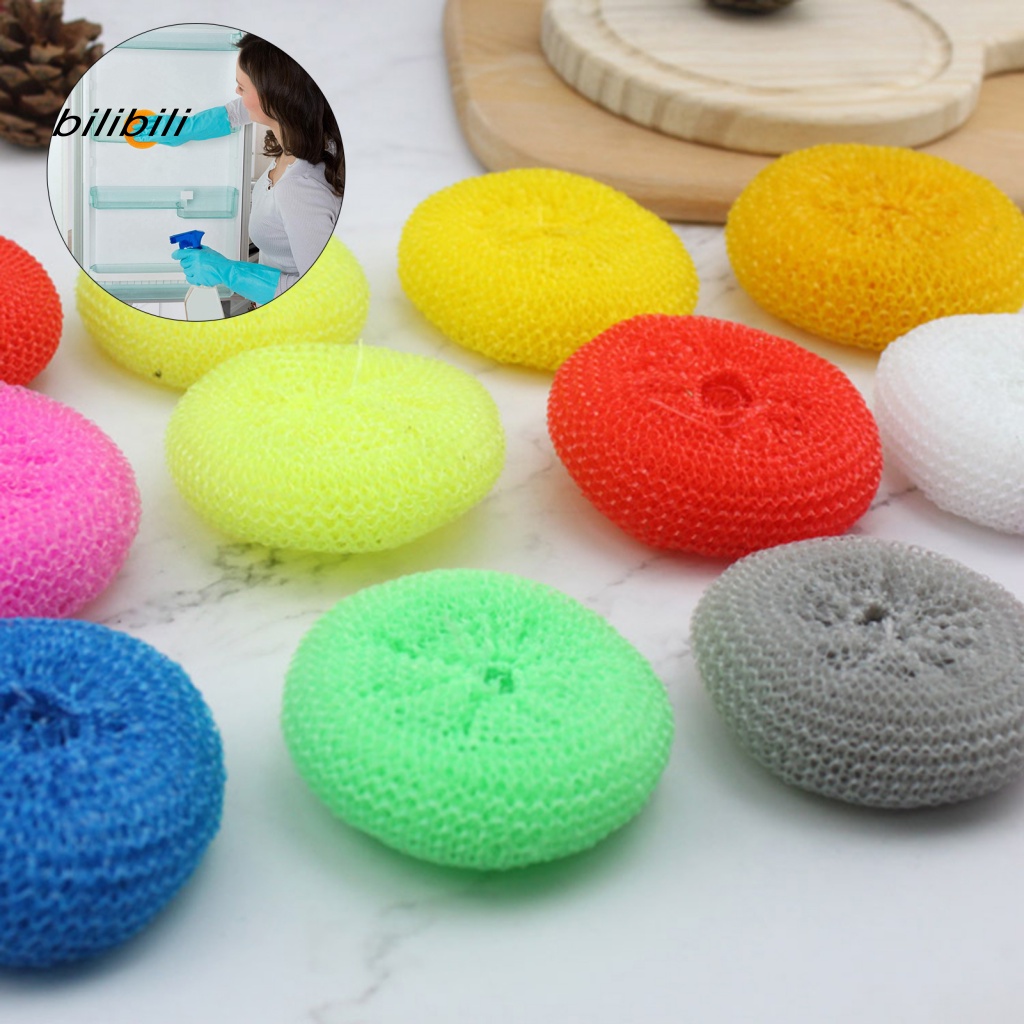 Set 24 Bóng Nhựa Chống Trầy Xước Màu Sắc Ngẫu Nhiên Dùng Để Vệ Sinh Chén Dĩa