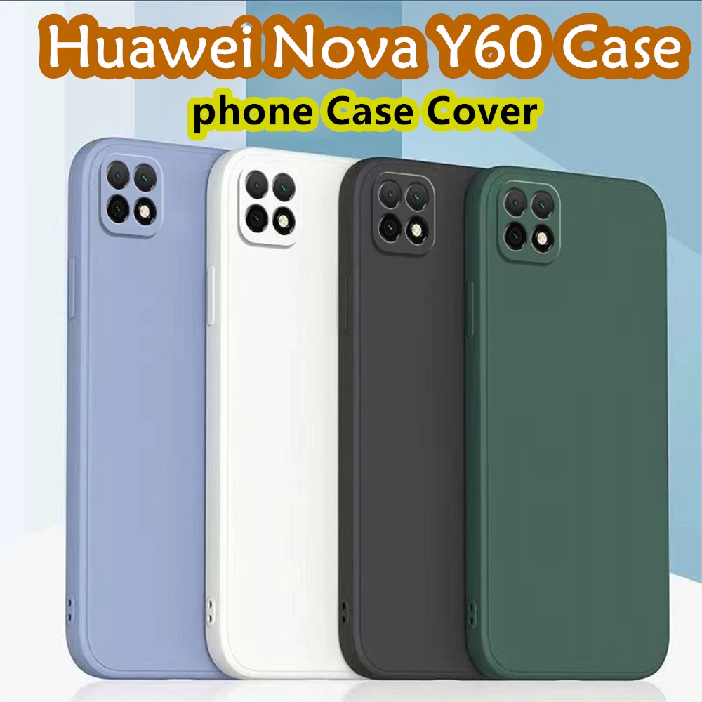 [Còn hàng] Dành cho Ốp lưng Huawei Nova Y60 Silicon Full Case Vỏ điện thoại màu trơn cổ điển Vỏ cạnh
