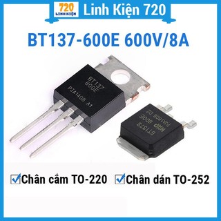 Triac bán dẫn bt137–600e to-252 / to-220 điện áp 600v 8a