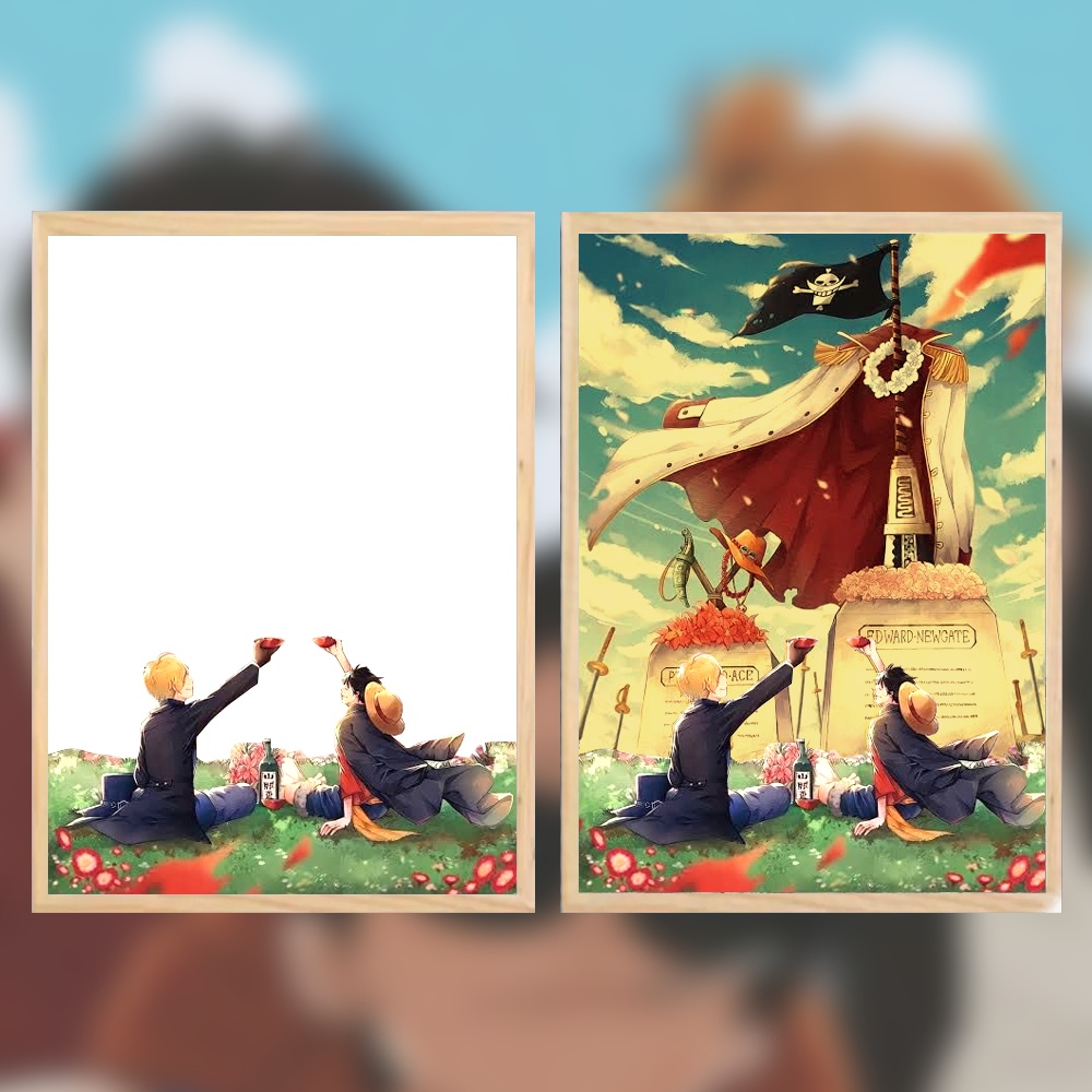 Tranh đèn led 3D ánh sáng đổi màu Luffy Gear 5 Ace Sabo One Piece Anime Manga Quote We have to live a lift of no regrets