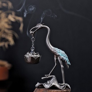 Cùng phong cách#小仙鹤香炉莲花吊炉创意家用摆件室内小香炉香薰炉*