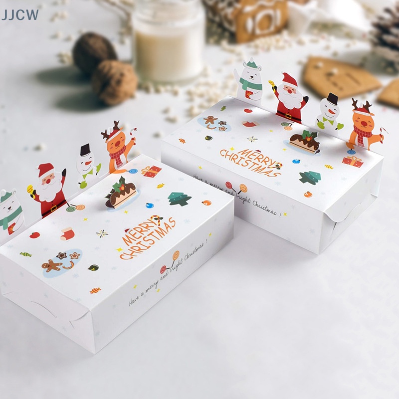 Set 10 Hộp Giấy kraft Đựng Bánh Kẹo Giáng Sinh Năm Mới 2023