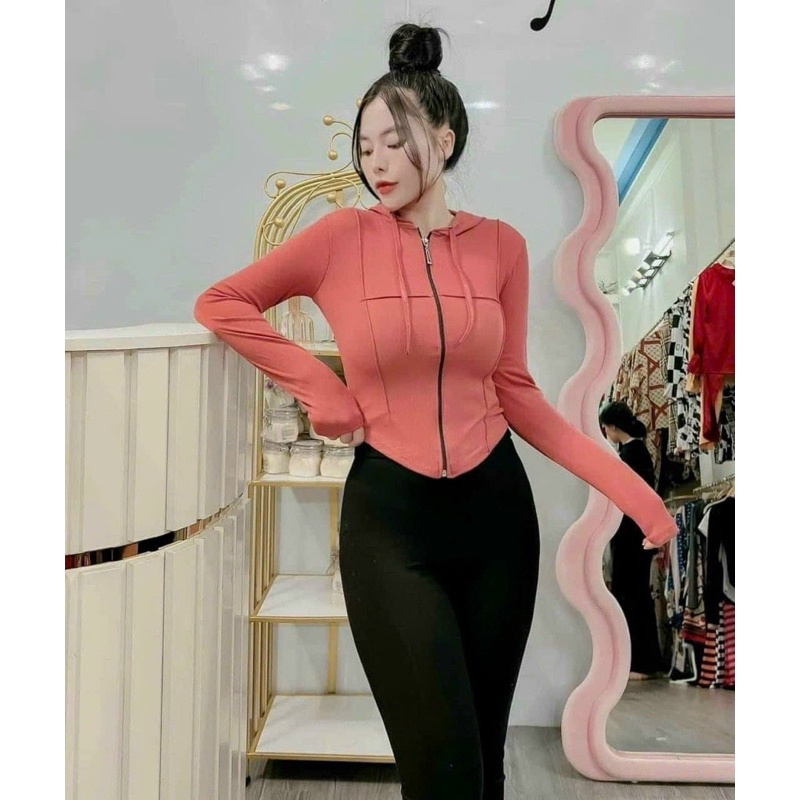 Mẫu mới - Áo tăm mũ khoá cá tính, Áo Khoác ủ kem Thun Mỏng Vạt bầu capnhatxuhuong