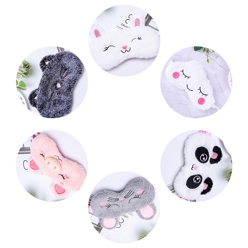 Mặt Nạ Che Mắt Ngủ Họa Tiết Hoạt Hình Thỏ Dễ Thương Cho Bé Gái