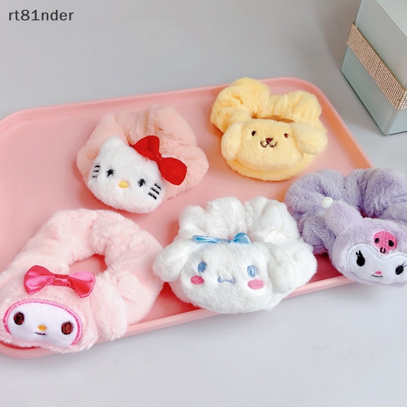 Rt Dây Cột Tóc Phủ Lông Hình kuromi cinnamoroll Dễ Thương Cho Nữ