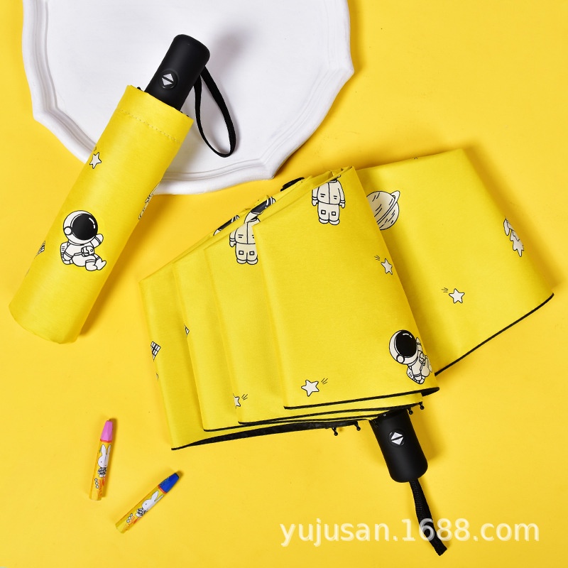Dù Che Mưa Nắng Tự Động Màu Đen Hình Phi Hành Gia