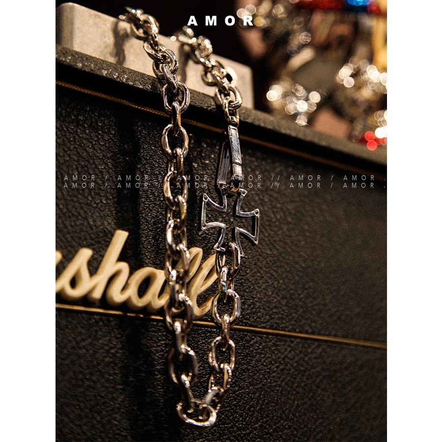 Vòng cổ Hợp Kim Mặt Thánh Giá Đính Đá Thời Trang Cho Nam Nữ