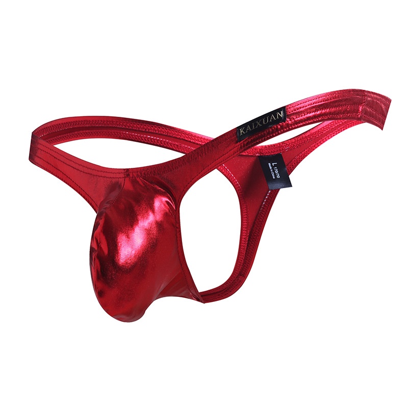 Quần Lót Lưng Thấp Chất Liệu Giả Da Màu Trơn Quyến Rũ Cho Nam 1045-dk