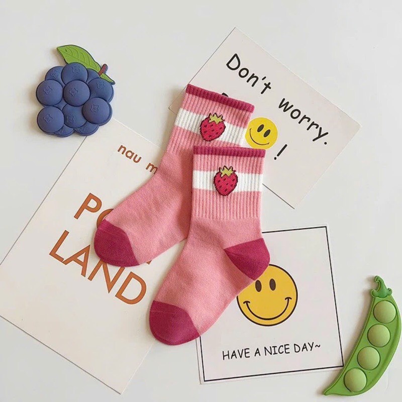 Sét 10 đôi tất gấu hồng cho bé từ 1-9