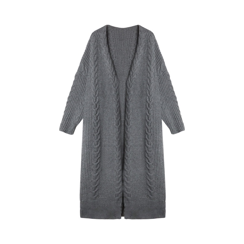 HUIZUMEI Áo Khoác cardigan Dệt Kim Dáng Rộng Màu Xám Thời Trang Cho Nữ