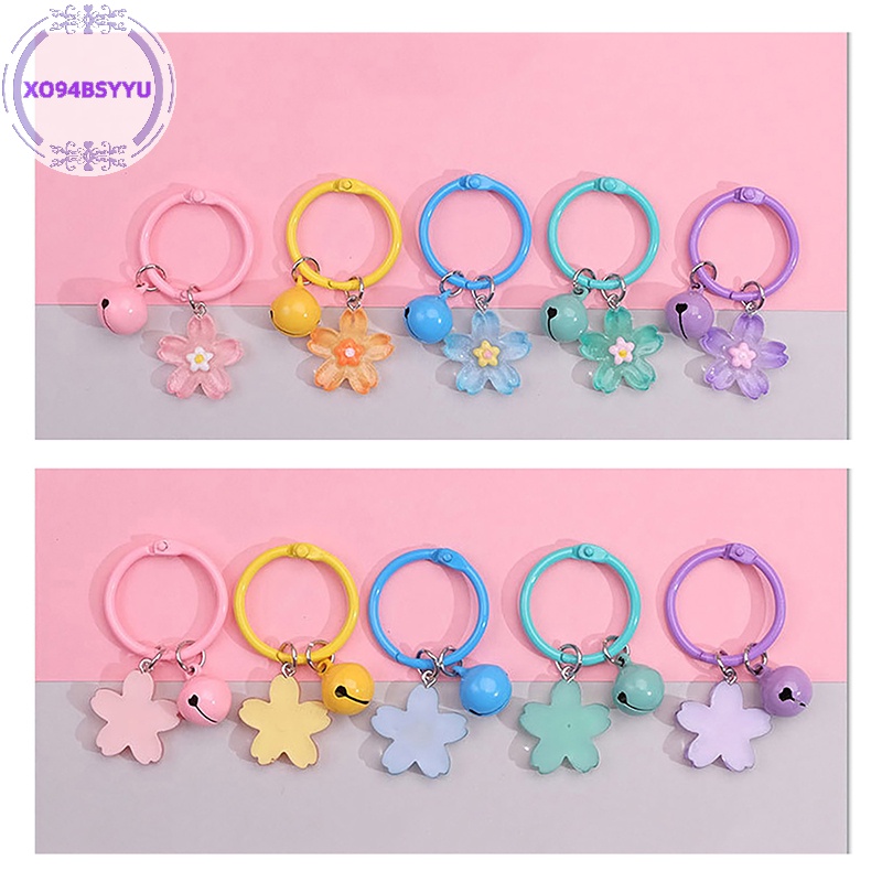 Xo94bsyu Móc Chìa Khóa resin Hình Hoa Màu Kẹo Dễ Thương Trang Trí Ba Lô Cho Nữ vn