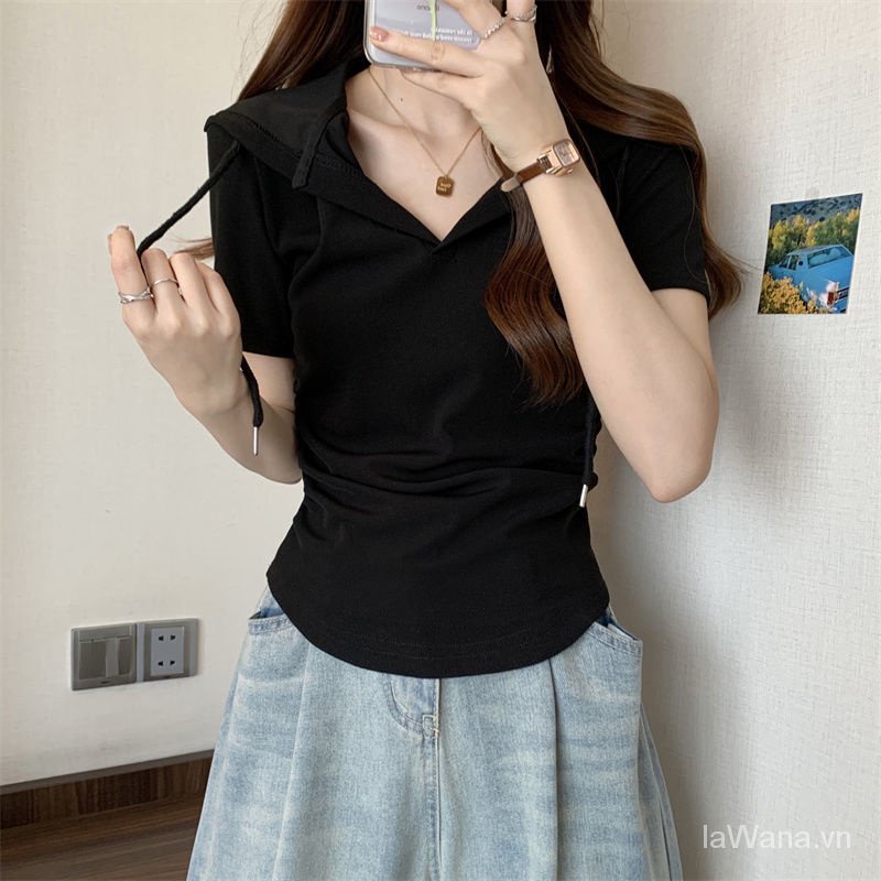 Áo Thun Tay Ngắn Có Nón plus size Cho Nữ