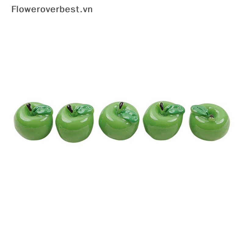 Set 5 Quả Táo Giả mini Tỉ Lệ 1: 12 Dùng Để Trang Trí Nhà Búp Bê