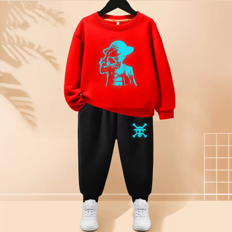 Áo hoodie In Hình one piece Phát Sáng Thời Trang Thu Đông Cho Bé Trai