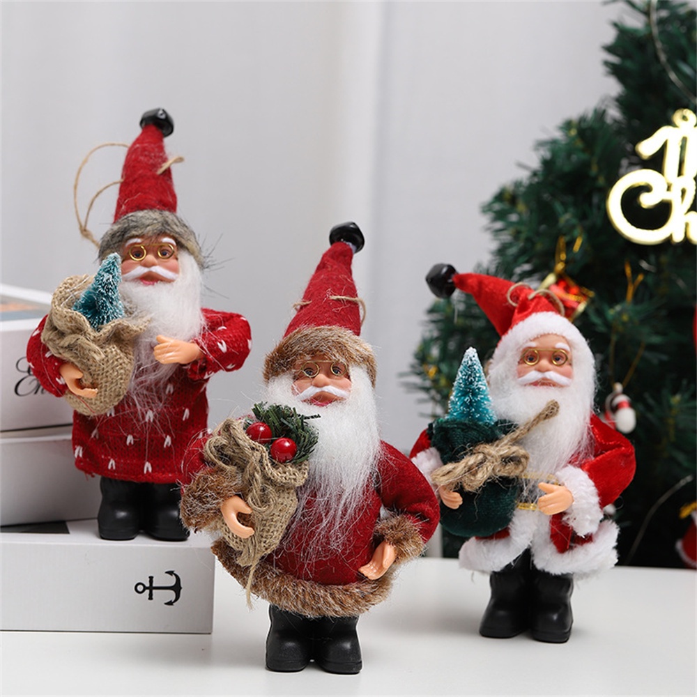 Xe Trượt Tuyết Santa Đứng Búp Bê Cây Giáng Sinh Treo Mặt Dây Chuyền Nhân Vật Đồ Chơi Sang Trọng Trang Trí Đồ Dùng Trang Trí Tiệc Giáng Sinh