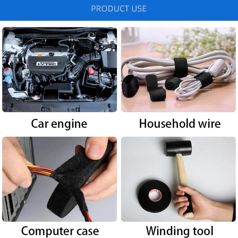 Băng Keo Vải Nỉ Cách Nhiệt Màu Đen 15m Chống Thấm Nước Thông Dụng Bảo Vệ Dây Điện Cho Xe Hơi