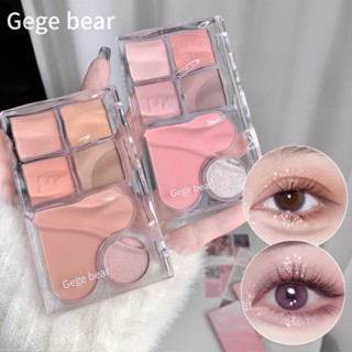 Gege bear Bảng Phấn Mắt Nhiều Màu Tông Hồng Nhạt Và Màu Hồng Mềm Mại Mờ / matte