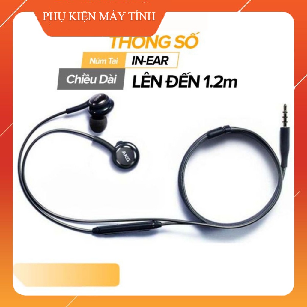 Tai nghe AKG Có Dây Chính Hãng màu đen có micro nhét tai Âm Bass Sinh Động Bảo hành Lỗi 1 đổi 1