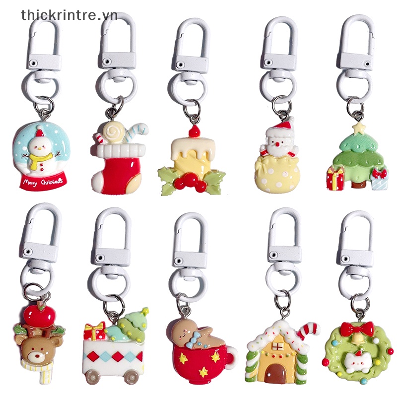 Th Móc Chìa Khóa Hình Búp Bê Ông Già Noel Hoạt Hình Dễ Thương Trang Trí Cây Thông Giáng Sinh / Túi Xách / Xe Hơi vn