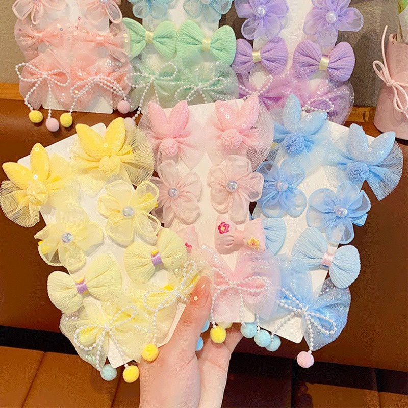 Bộ 8 Kẹp Tóc Nơ Nhỏ Xinh Thời Trang Hàn Quốc Cho Bé