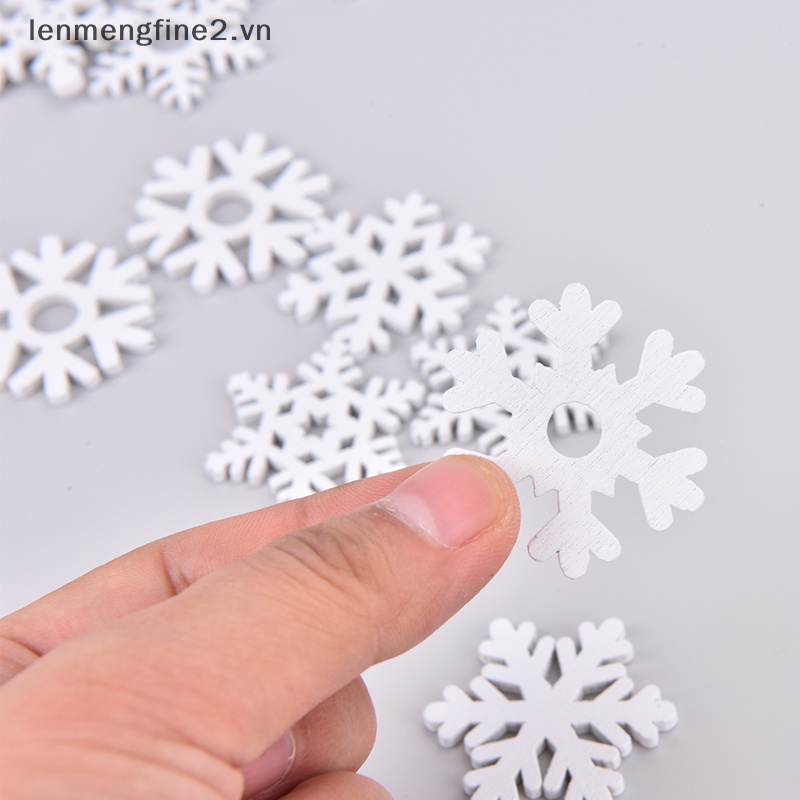Bộ 50 Bông Tuyết Trắng Hình Bông Tuyết Giáng Sinh Bằng Gỗ  2.vn}