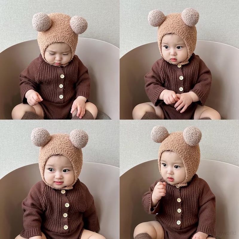 Mũ beanie Trùm Tai Giữ Ấm Mùa Đông Phong Cách Hàn Quốc Cho Bé