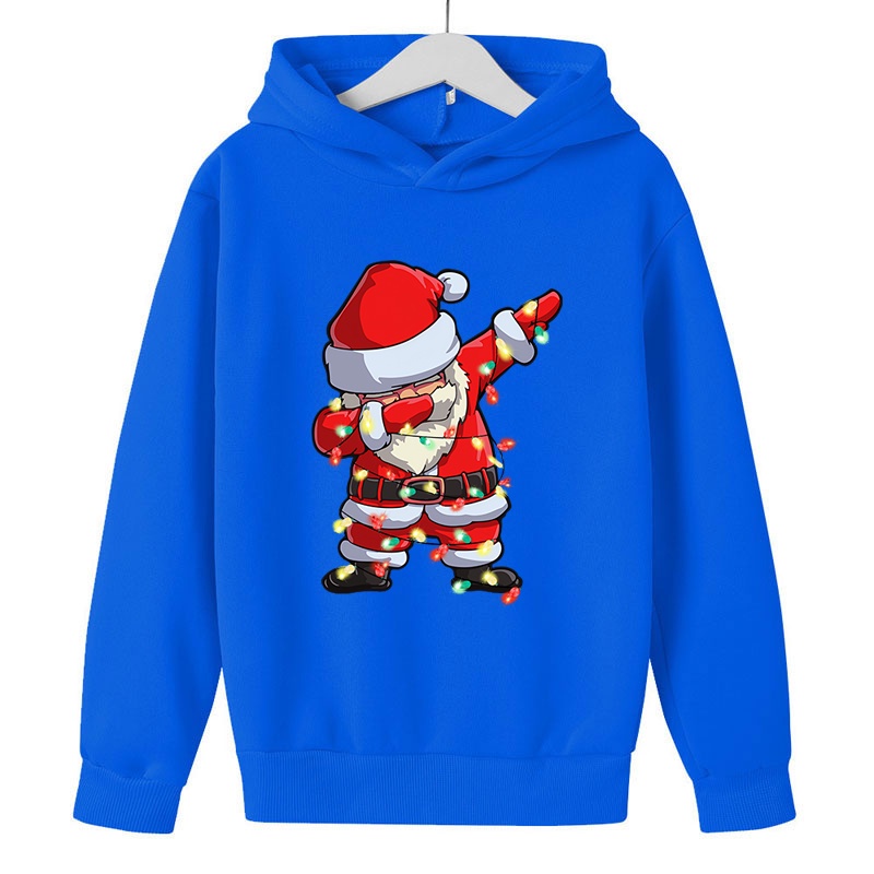 Áo Hoodie Tay Dài In Hình Ông Già Noel Hoạt Hình Dành Cho Trẻ Em